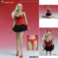 SUPER DUCK 1/6 C007- C Sexy Basque corset Dress - Red