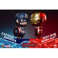Hot Toys – COSB199-200 – Captain America Civil War - Captain America & Iron Man Mark XLVI Cosbaby (S) Bobble-Head 