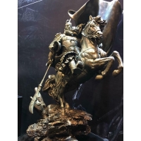 GuanGong on Horse (plated copper)