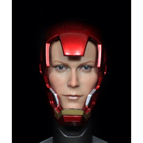 1/6 Iron Man helmet peppers head carved HT MK42